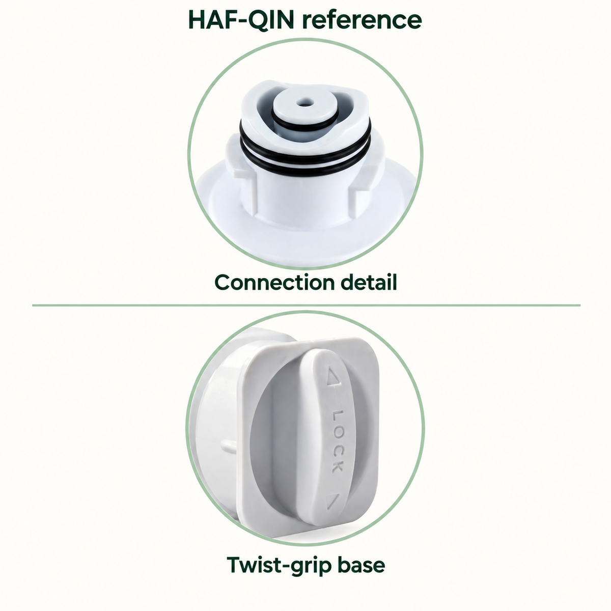 HAF-QIN / HAF-QIN/EXP connection and twist-grip details